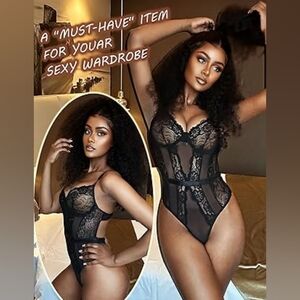 Plus Size Lace Babydoll Bodysuit